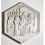 Replica of the 14th c. bas relief from Giotto's bell tower illustrating a medical scene (Inv. 3751)
