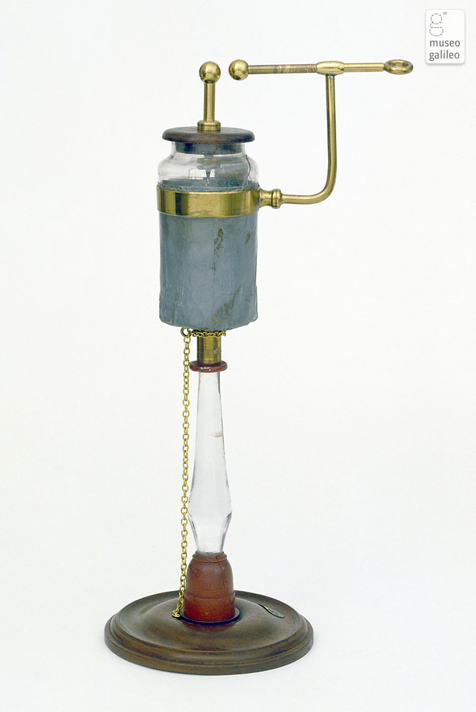 Lane electrometer and Leyden jar on insulated support (Inv. 1326)
