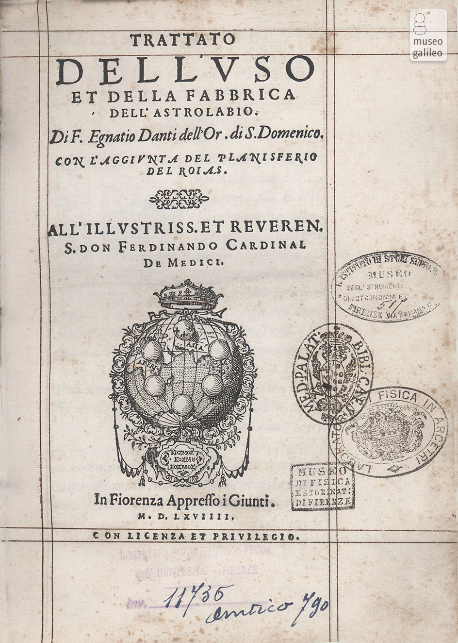 Trattato dell'uso et della fabbrica dell'astrolabio, Egnazio Danti (facsimile)